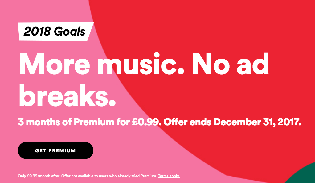 Spotifyプレミアムは3か月間わずか99pになり、既存のユーザーはブラックフライデーよりも早くお金を節約できます