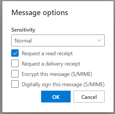 Опции за съобщения в Outlook