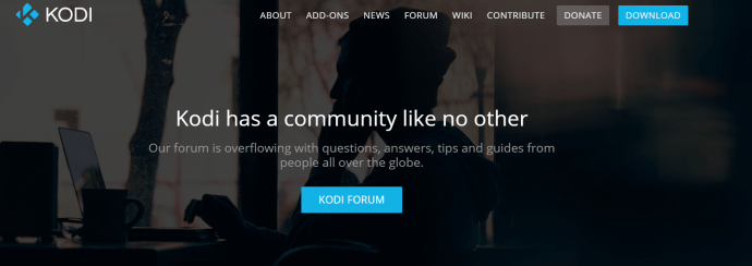 Начална страница на Kodi.
