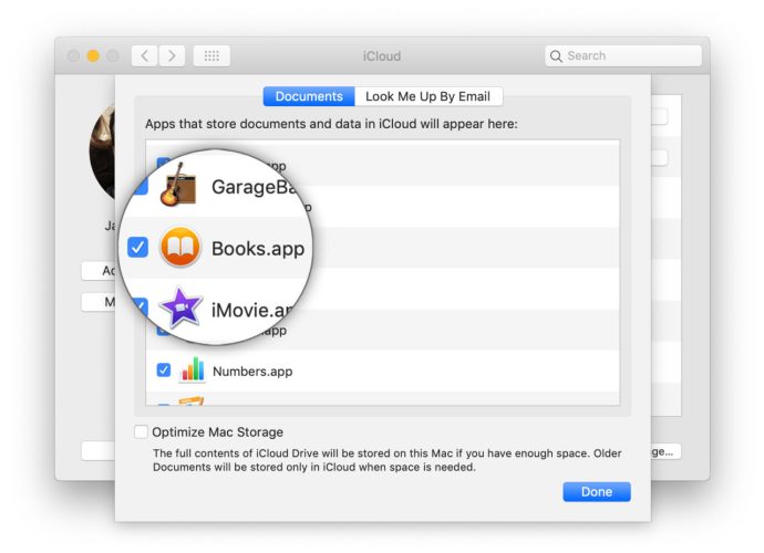 Sincronizzazione dei libri di Apple icloud