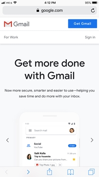 Avvisi del sito web di Gmail