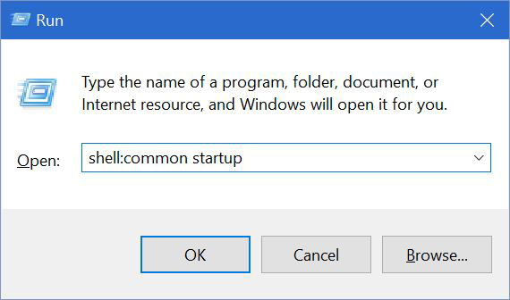 Windows 10 обща папка за стартиране